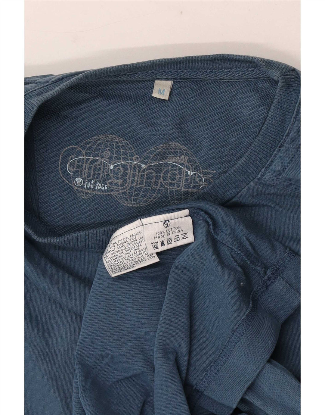 Camiseta para hombre Fat Face Top Azul Medio Algodón