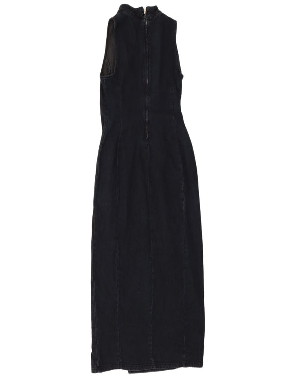Zara Vestido largo vaquero sin mangas para mujer UK 6 XS Azul marino