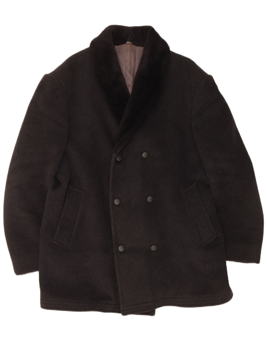 Vintage hombres doble pecho abrigo Reino Unido 40 gris grande