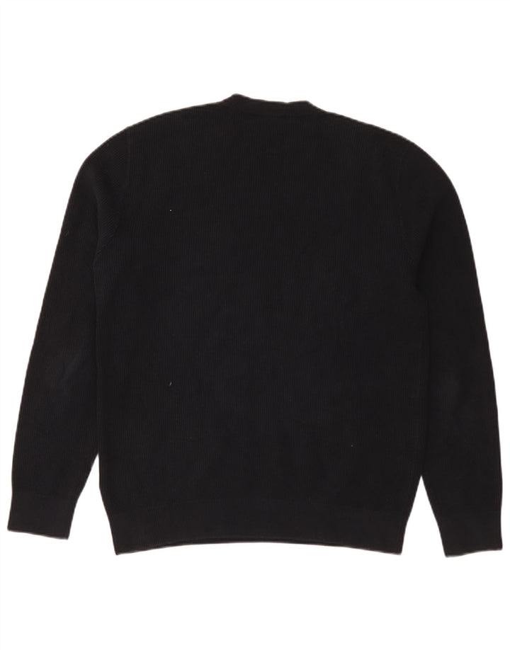 Cos - Jersey de cuello redondo para hombre, talla pequeña, algodón negro