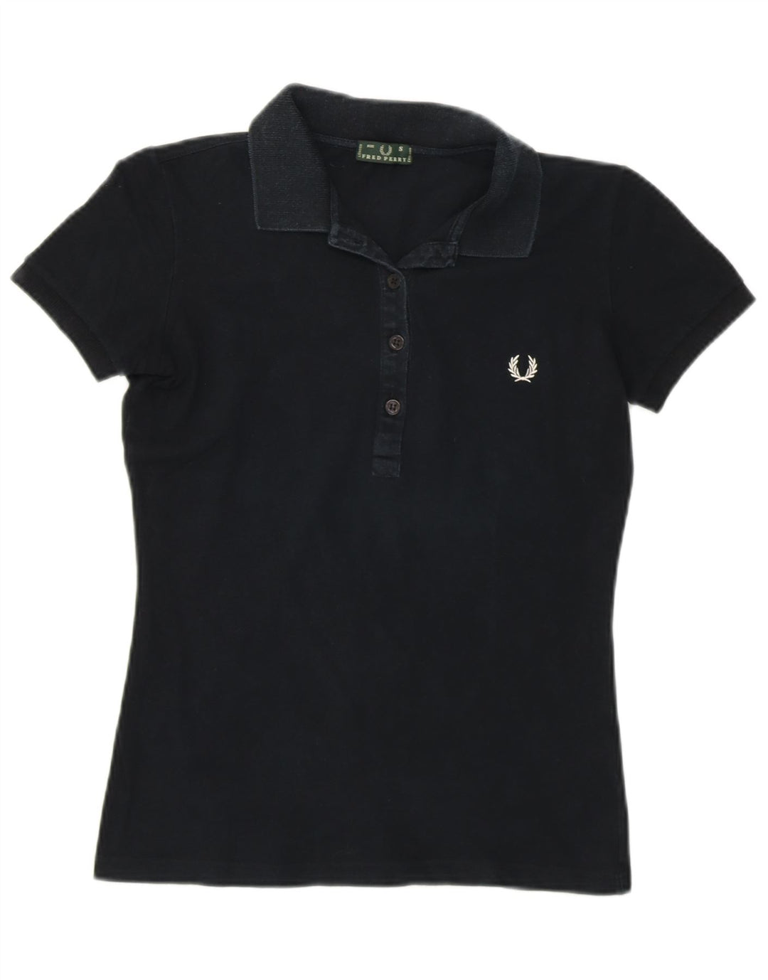 FRED PERRY Polo para mujer UK 8 Small Algodón negro