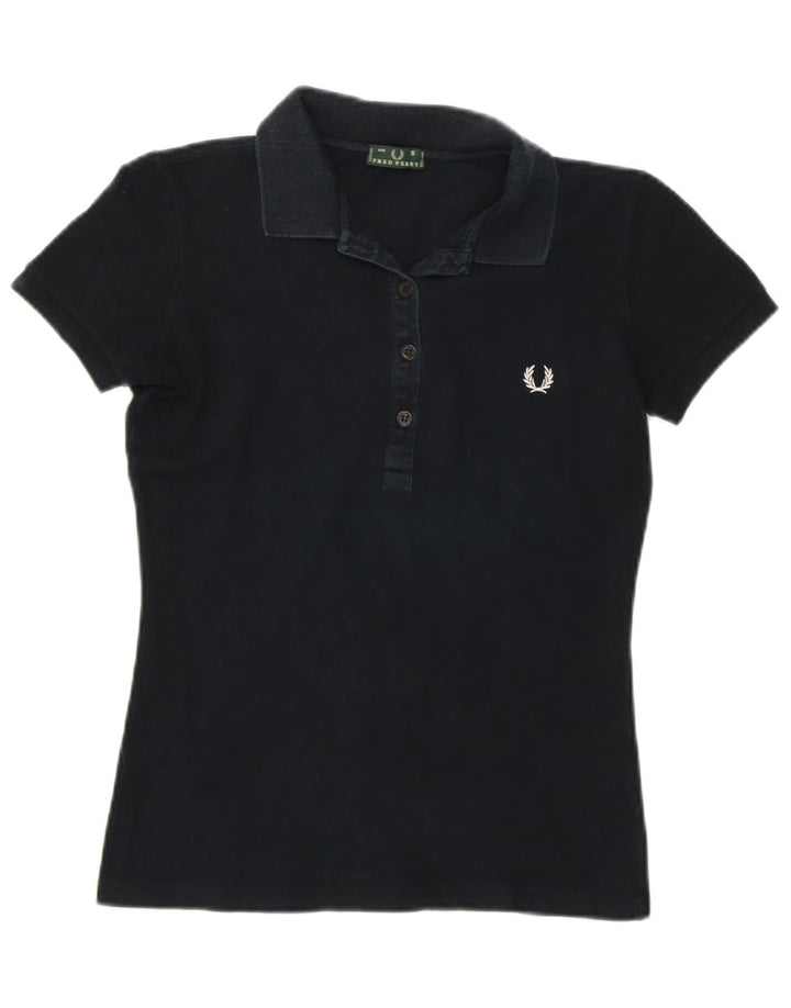 FRED PERRY Polo para mujer UK 8 Small Algodón negro