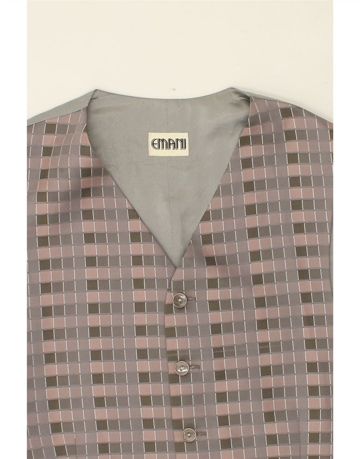 EMANI Mens Waistcoat Medium Grey Check Vintage Emani and Second-Hand Emani from Messina Hembry 
