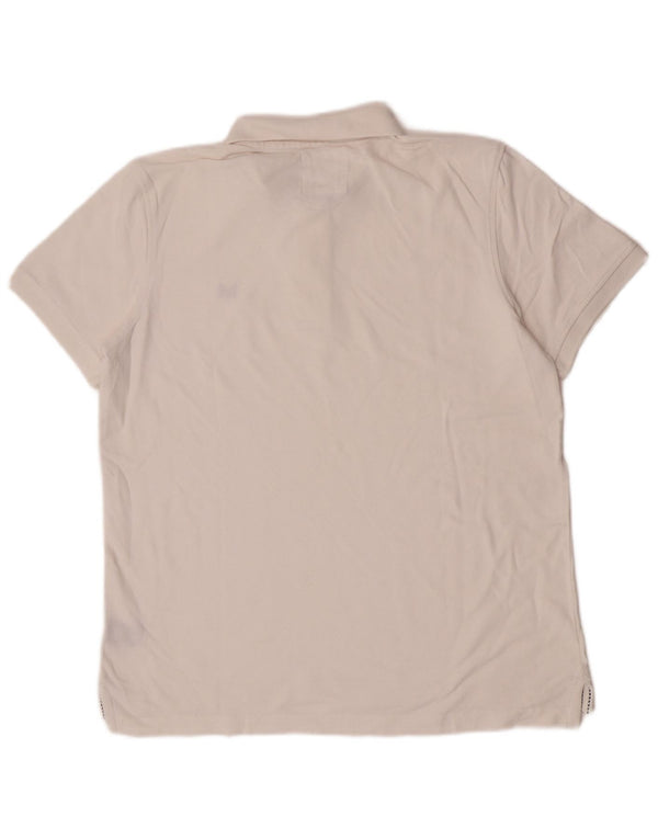 Crew Clothing Polo para hombre de algodón blanco grande