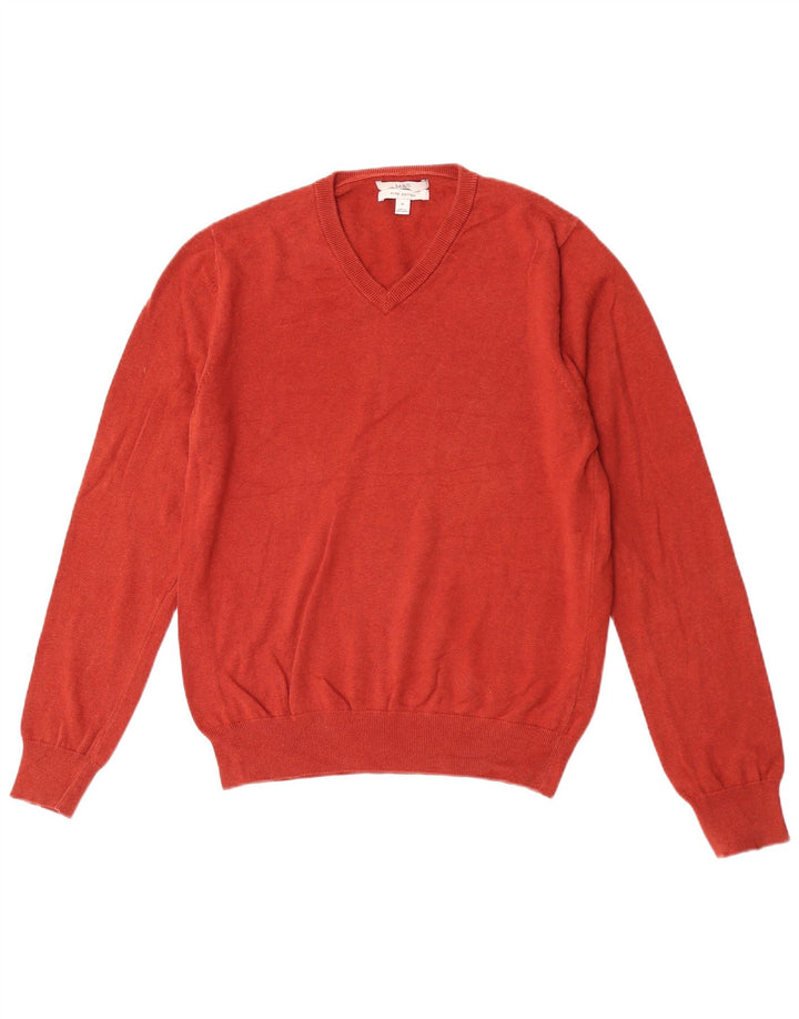 Marks & Spencer Suéter con cuello en V para hombre Algodón rojo medio