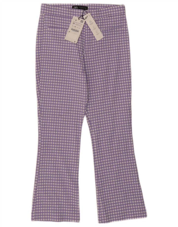 Zara Mujer Pantalones Cortos Bootcut Medianos W28 L25 Vichy Púrpura