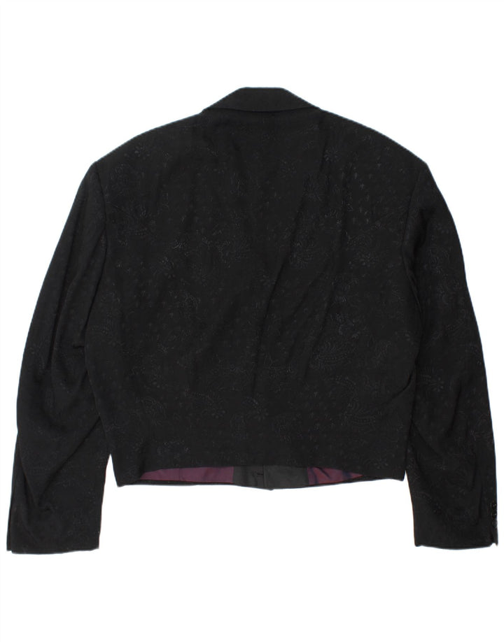 Wilvorst Chaqueta tipo blazer de 2 botones para hombre UK 40 Large Black Paisley Viscosa