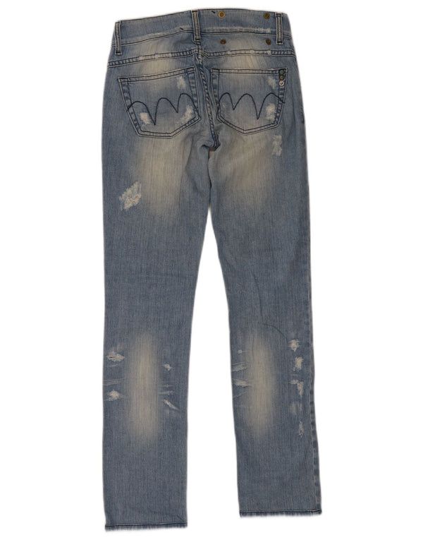 Vaqueros ajustados para mujer MET W26 L30 Algodón moteado azul