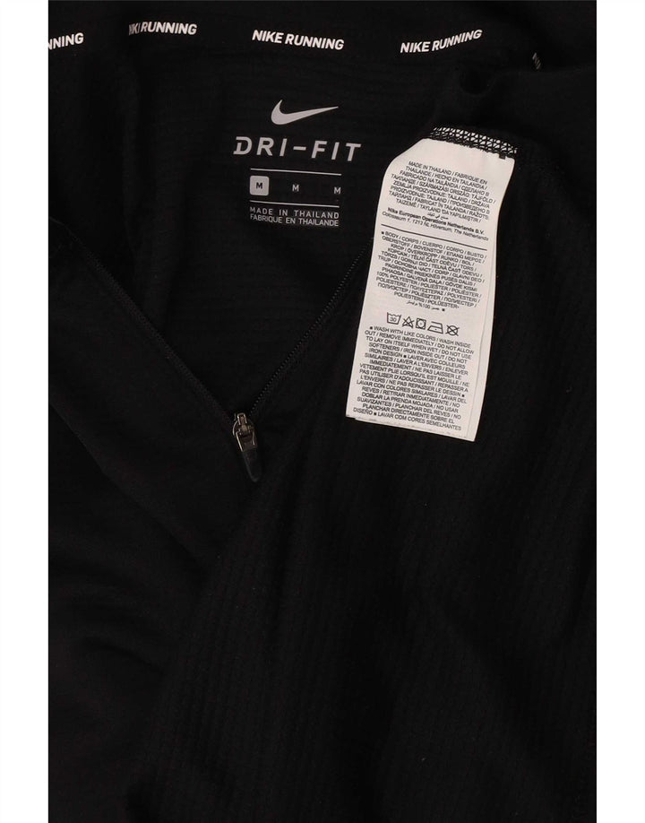 Nike Dri Fit - Chándal con cremallera y cuello para hombre, talla mediana, poliéster negro