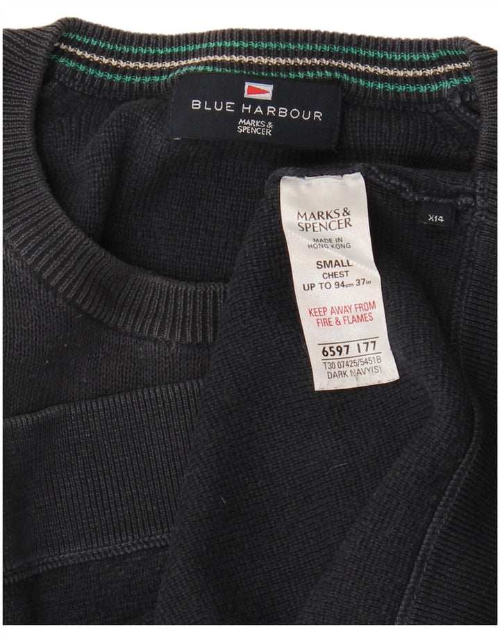 MARKS & SPENCER Sudadera Azul Harbor para Hombre Jersey Pequeño Algodón Azul Marino