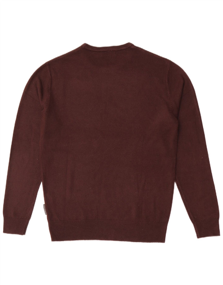 French Connection Jersey de corte regular con cuello redondo para hombre, color granate mediano