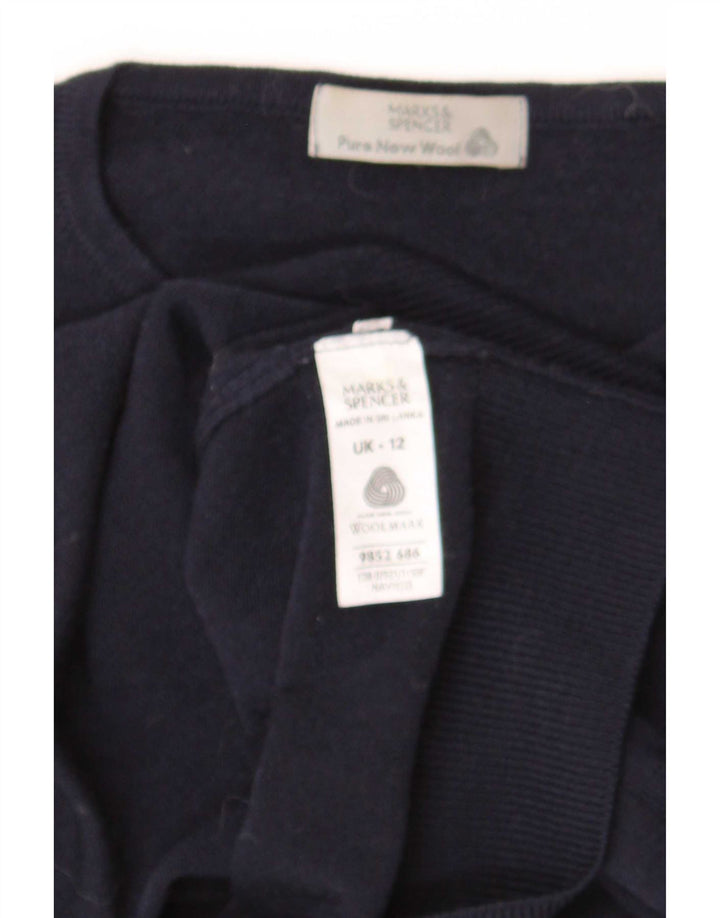Marks & Spencer - Jersey de cuello redondo para mujer, talla 40, talla mediana, color azul marino