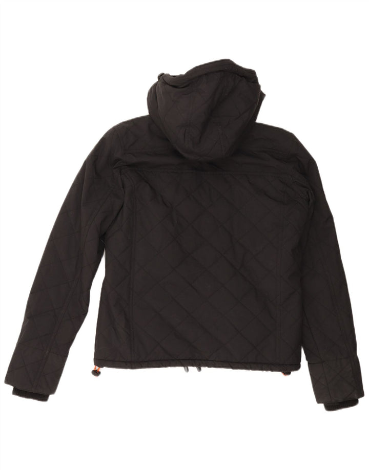 SUPERDRY Chaqueta cortavientos con capucha para mujer, talla 44, talla M, color negro