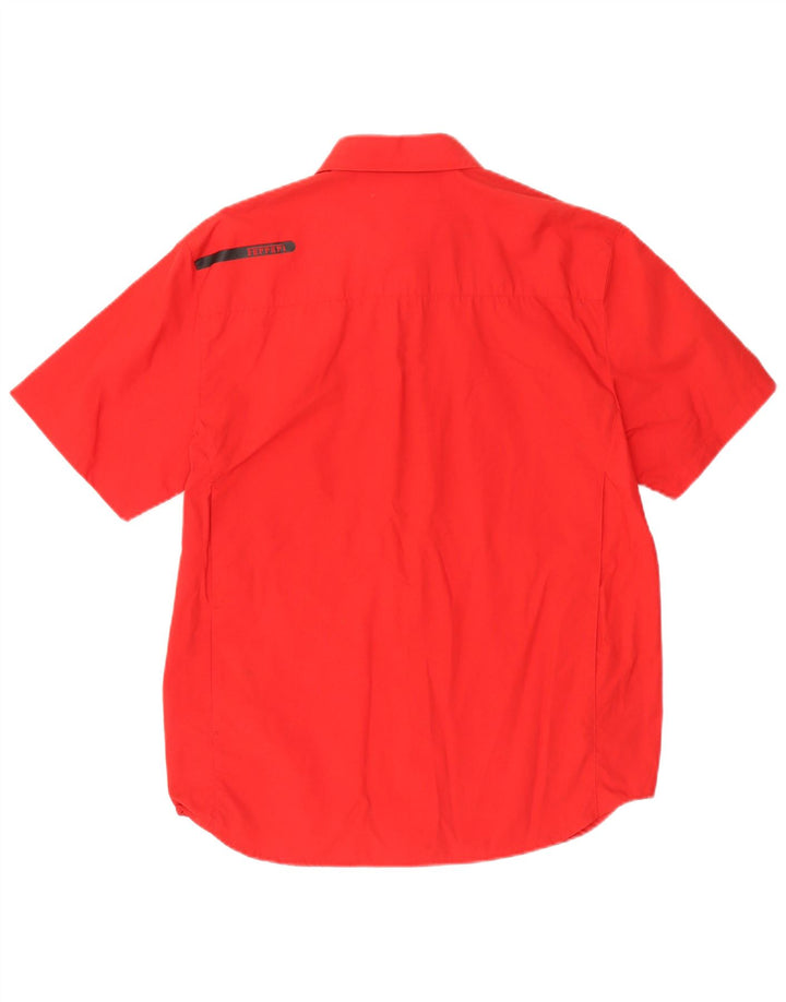 Camisa Ferrari de manga corta para hombre de algodón rojo grande