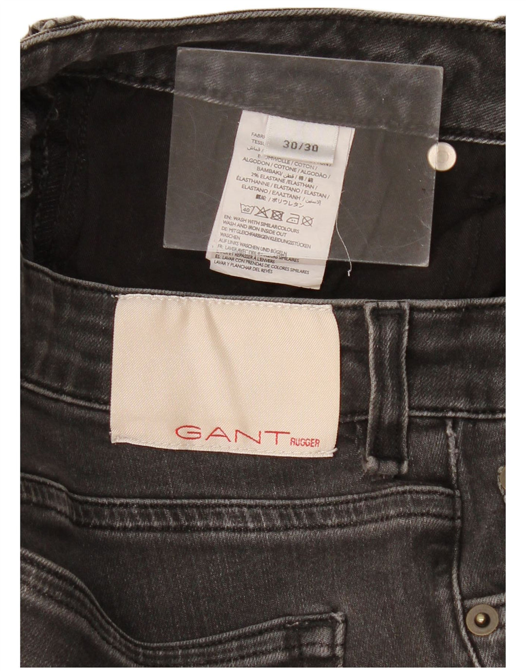 Vaqueros Ajustados Gant Mujer W30 L30 Algodón Gris