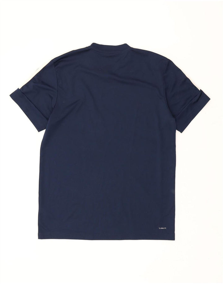 Adidas Hombre Camiseta Gráfica Top Medio Azul Marino Poliéster