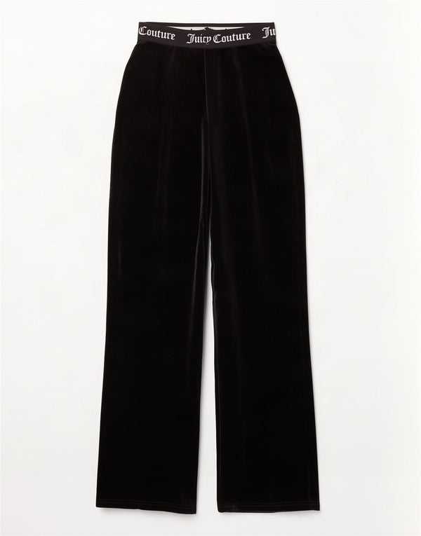 Juicy Couture Mujer Pantalones De Chándal De Terciopelo Gráfico XS Poliéster Negro