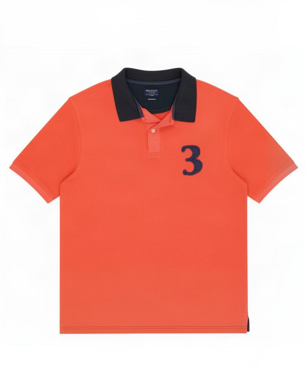 Hackett Polo Gráfico XL De Algodón Color Block Naranja | Hombre