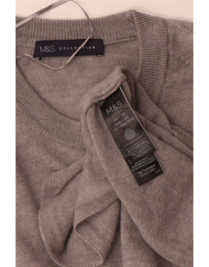 Marks & Spencer Vestido tipo jersey de manga larga para mujer UK 42 Gris medio