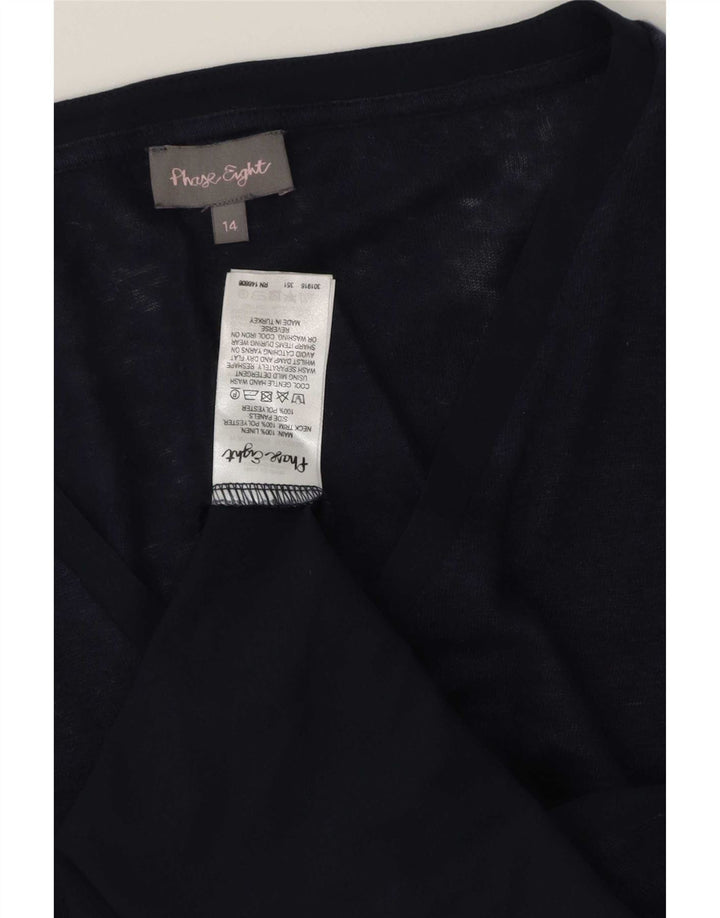 Phase Eight Top Túnica para Mujer UK 40 Mediano Lino Azul Marino