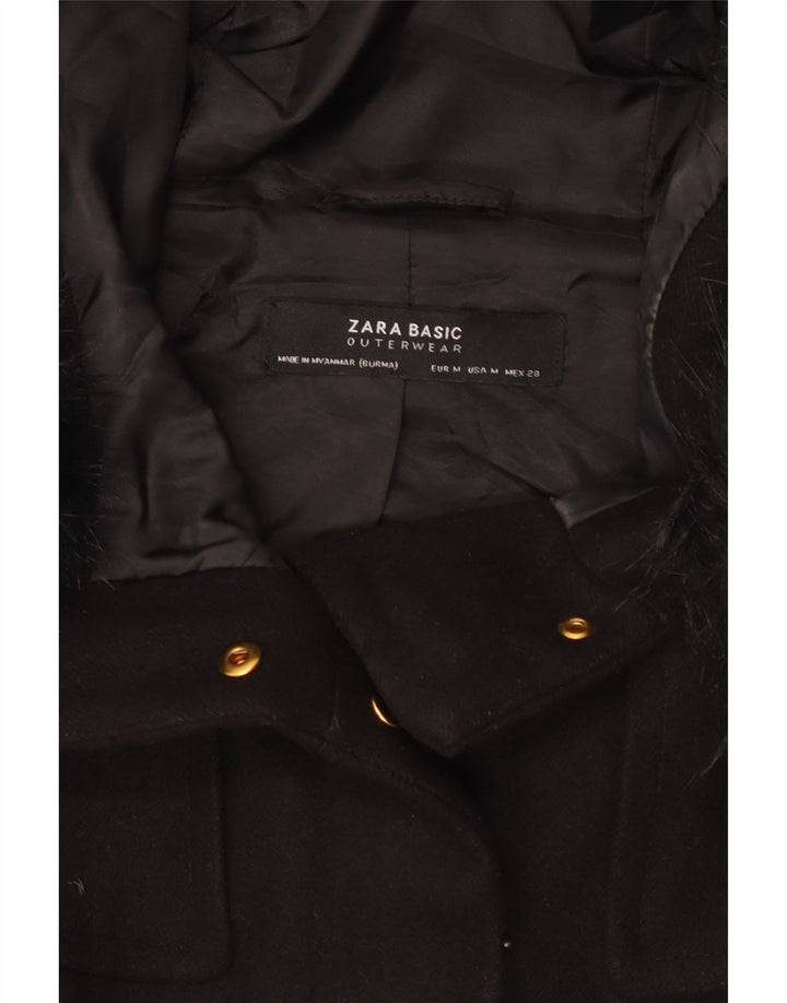Zara Chaqueta cortavientos con capucha para mujer UK 44 Medium Black