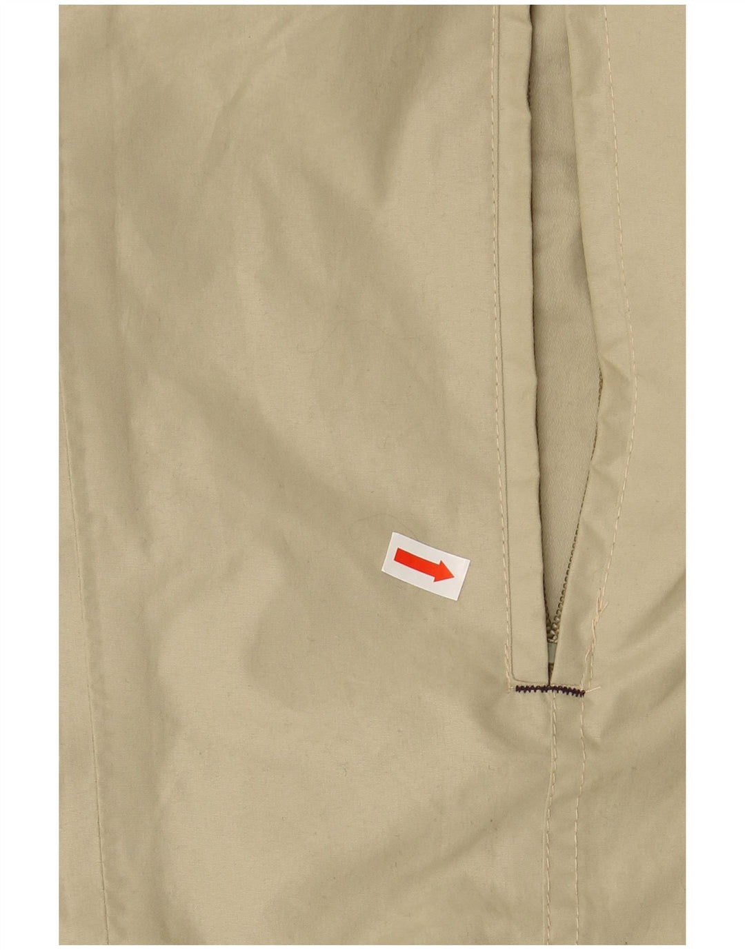 VINTAGE Chaqueta cortavientos con capucha para hombre Reino Unido 42 XL Poliéster beige