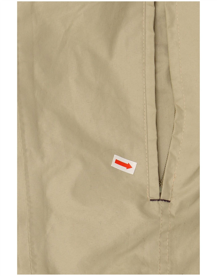 VINTAGE Chaqueta cortavientos con capucha para hombre Reino Unido 42 XL Poliéster beige