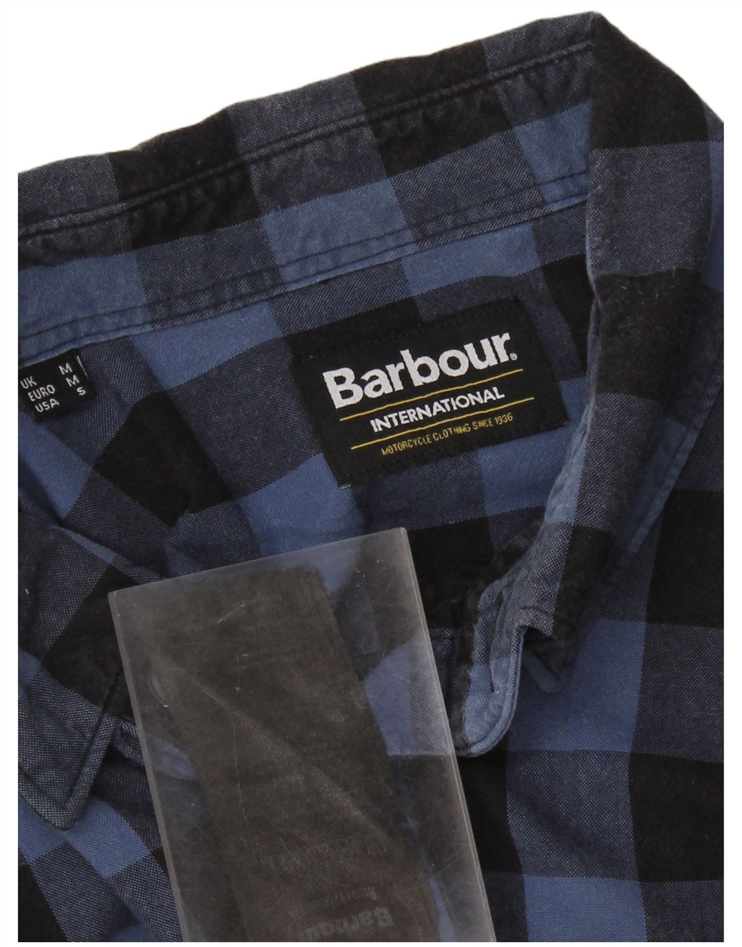 Camisa Barbour Hombre Algodón Vichy Azul Medio