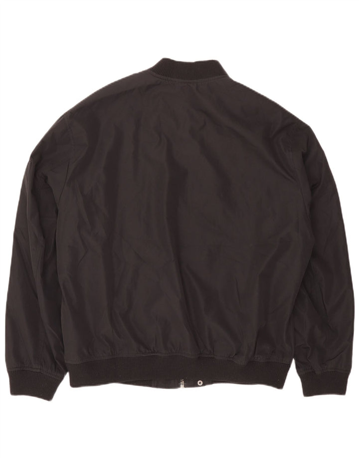 Zara Mens Bomber Jacket UK 40 Grande Poliéster Negro