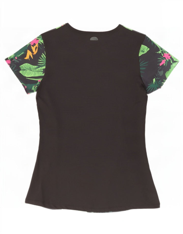 Ellesse Camiseta gráfica para mujer Top UK 40 Mediano Poliéster floral negro