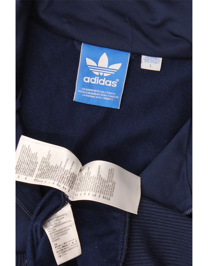 Adidas Hombre Chándal Top Chaqueta Grande Azul Marino Poliéster