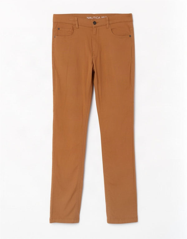 Nautica Pantalones casuales ajustados para niños 15-16 años W30 L30 Algodón marrón