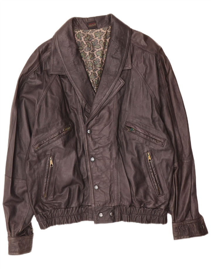 Vintage chaqueta de cuero para hombre Reino Unido 40 cuero marrón grande