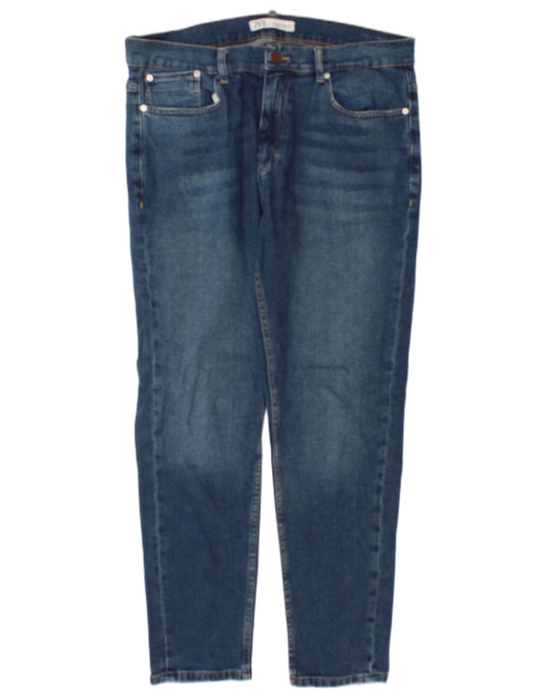 Zara Mens Slim Jeans EU 46 XL W36 L30 Algodón Azul