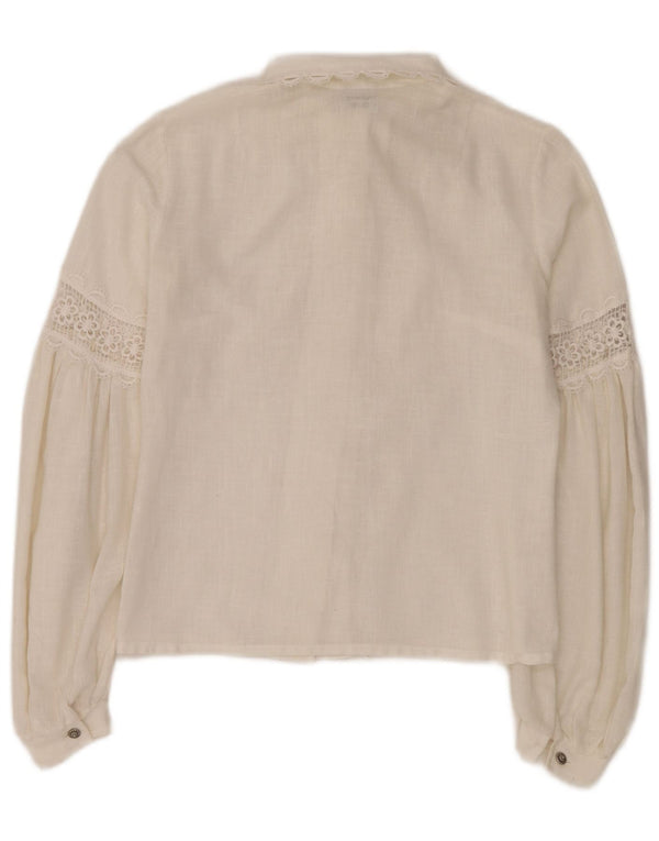 Hanne Modell Blusa camisera para mujer EU 38 Mediana Algodón floral blanco