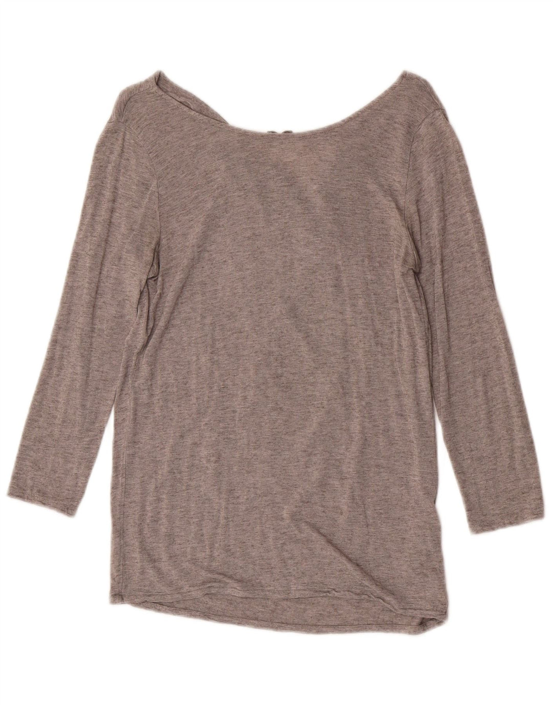 Massimo Dutti Top Mujer Manga 3/4 UK 42 Viscosa Gris Medio