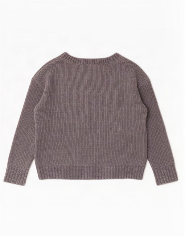Gap Suéter Corto de Terciopelo con Cuello Barco para Mujer UK 6 XS Gris