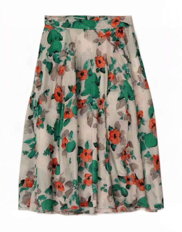 Madeleine Falda acampanada de cintura alta para mujer IT 42 Medium W30 White Floral