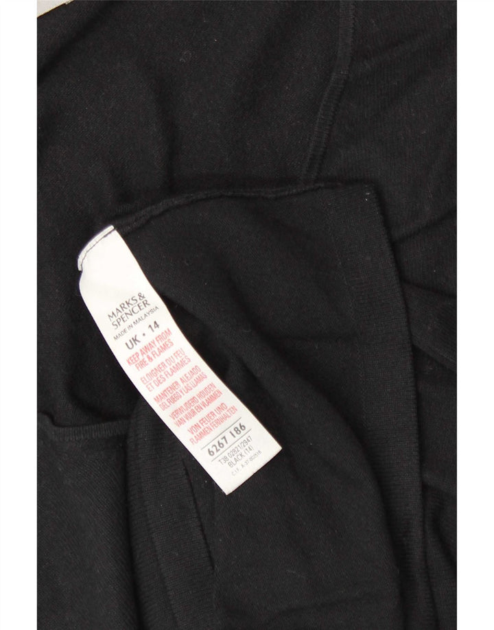Marks & Spencer Top para mujer de manga larga UK 44 Viscosa negra mediana