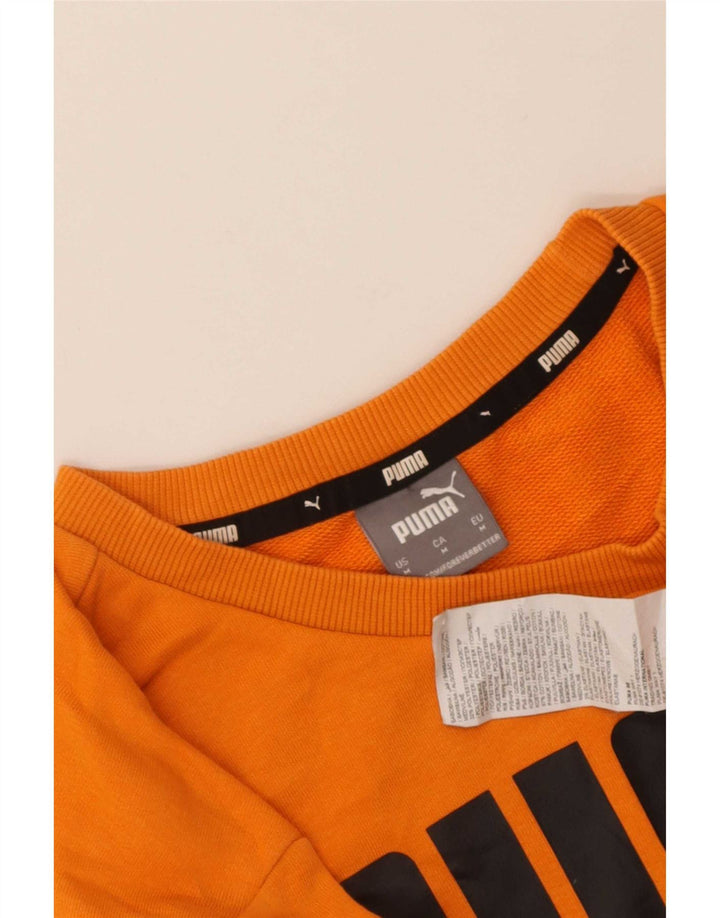 Puma Hombre Sudadera Gráfica Jumper Algodón Naranja Mediano