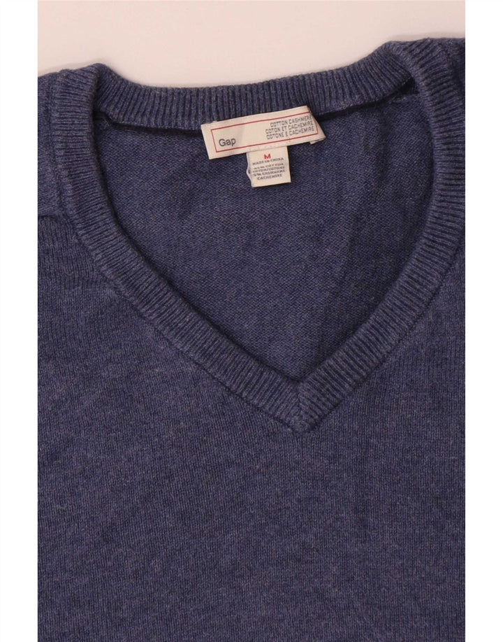 Jersey Gap con Cuello en V de Algodón Azul Medio