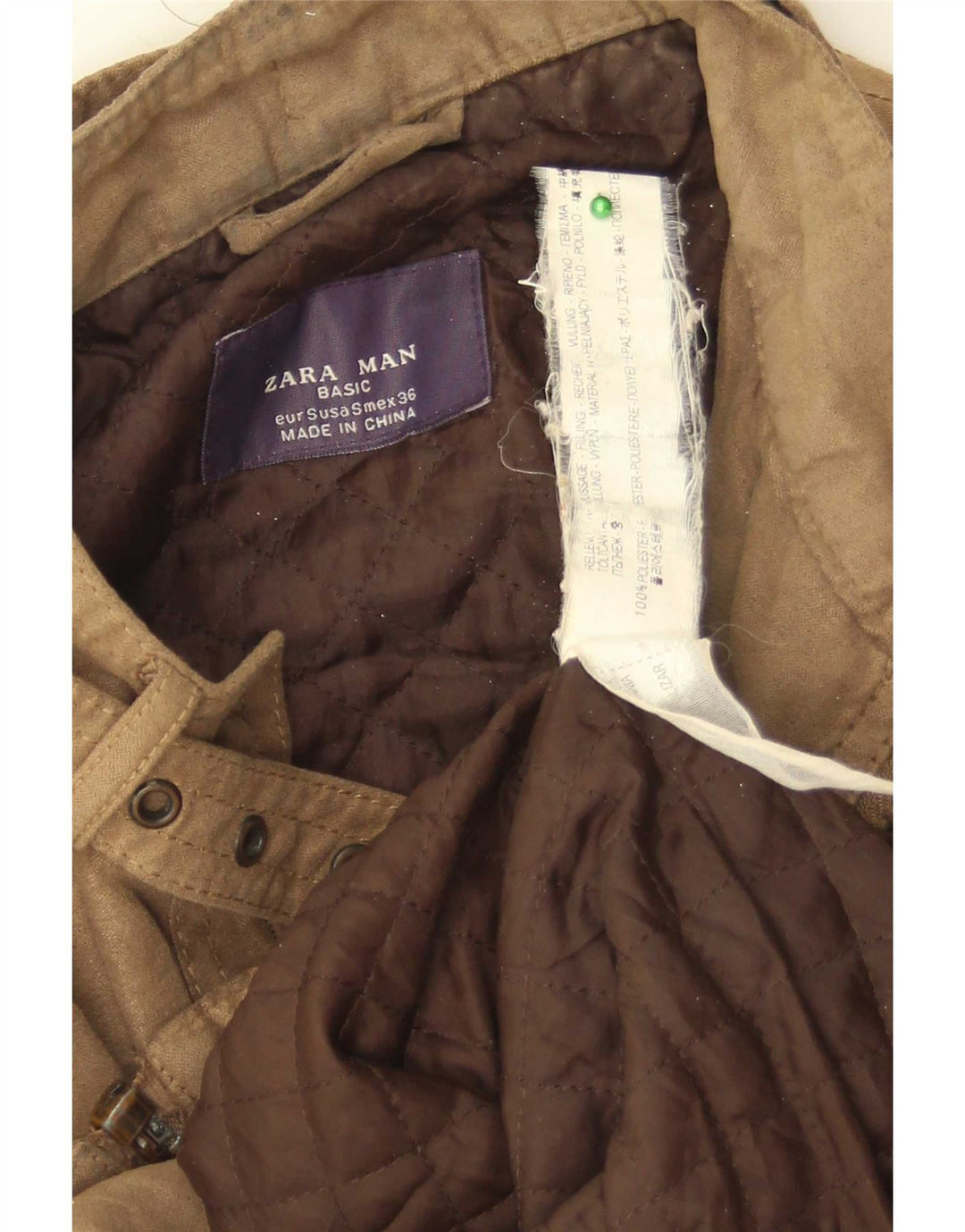 Zara Chaqueta Bomber Militar para Hombre UK 36 Small Marrón