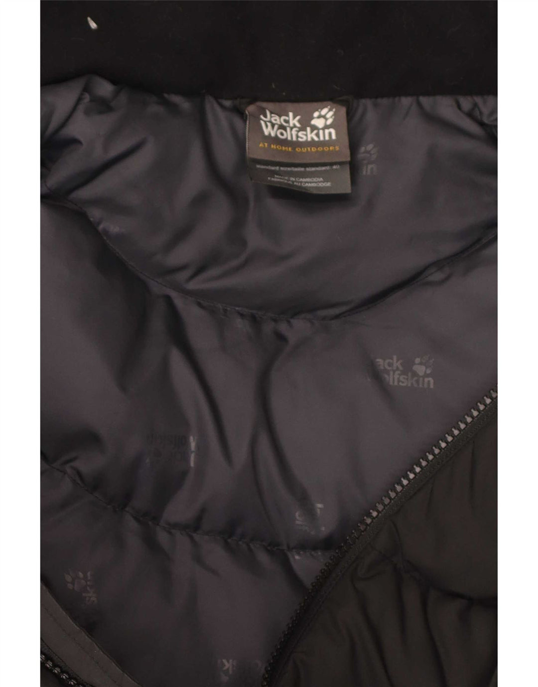 Jack Wolfskin Abrigo acolchado con capucha para mujer UK 10/12 Mediano Negro Poliéster