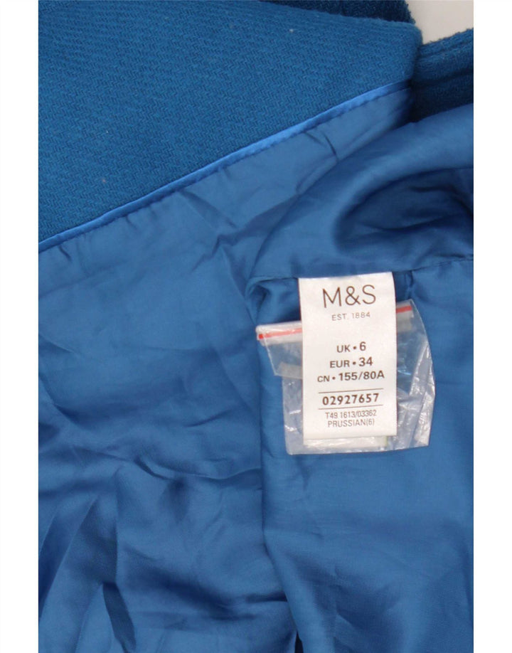 Marks & Spencer Abrigo cruzado para mujer UK 6 XS Poliéster azul