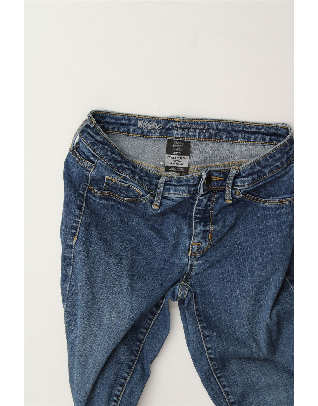 MOSSIMO Womens Mid Rise Jegging Jeans US 4 Small W27 L32 Blue Cotton Vintage Mossimo and Second-Hand Mossimo from Messina Hembry 