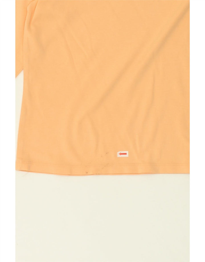 L.L.BEAN Womens Top 3/4 Sleeve UK 14 Medium Orange Cotton Vintage L.L.Bean and Second-Hand L.L.Bean from Messina Hembry 