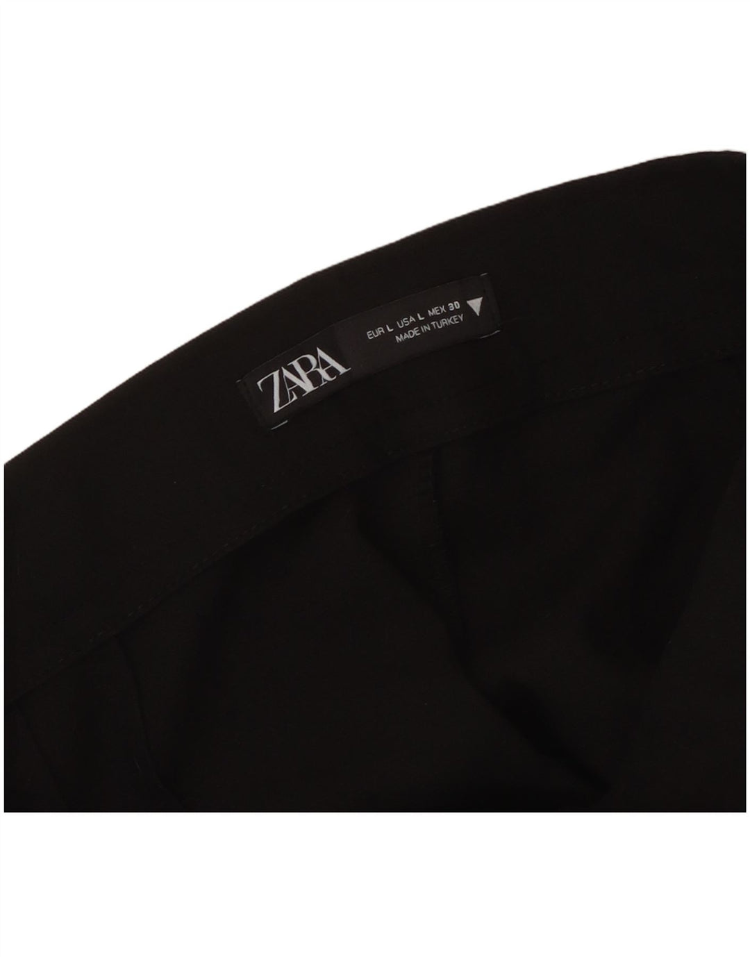 Zara Mujer Pantalones Casuales Rectos Regulares Grande W32 L26 Negro
