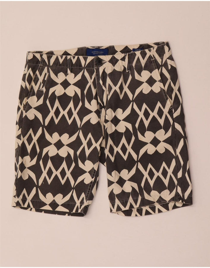 Pantalones cortos chinos Scotch & Soda para hombre W32 Medium Black Geométrico