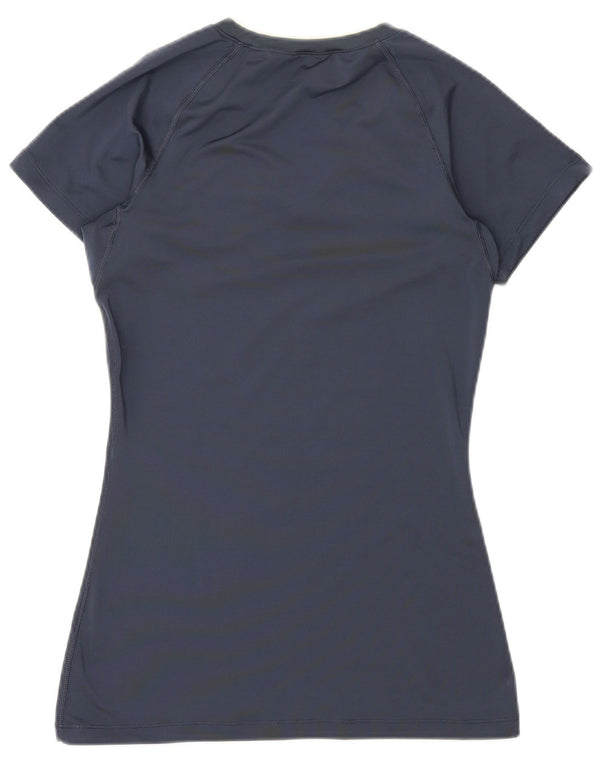 NIKE Womens Dri Fit T-Shirt Top UK 8 Small Navy Blue