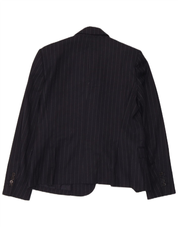 Zara Chaqueta Blazer De 1 Botón para Mujer Reino Unido 44 Grande Azul Marino Rayas Pintadas